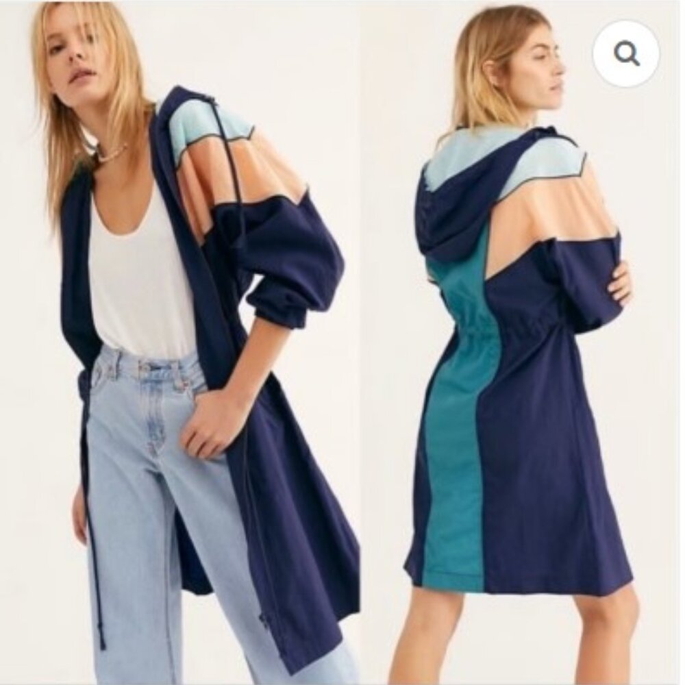 Free People Surfrider Color Block Windbreaker Jacket